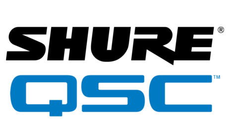 shure and qsc brand logos of dj equipment